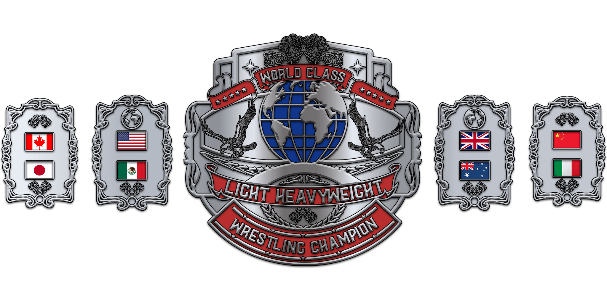 WCCWlightheavyweight-712020 ZBCB-139 Custom Design Championship Belt - Image 1