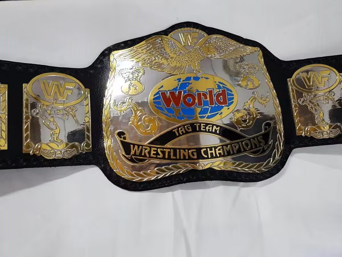 WWF WORLD TAG TEAM DUAL PLATED Brass Championship Belt - Zees Belts