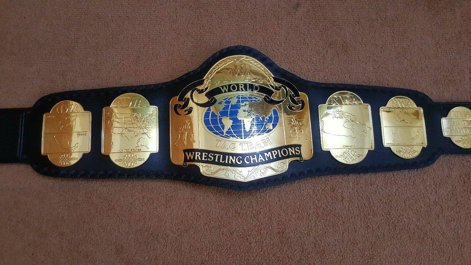 NWA WORLD TAG TEAM Brass Championship Belt - Image 4