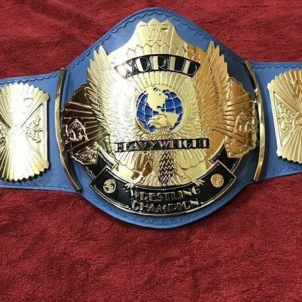 WWF WINGED EAGLE BLUE 24K GOLD Zinc Championship Belt